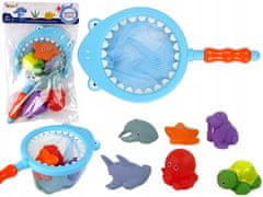 Lean-toys Koupelový set Vodní zvířata Gumová síťovina R
