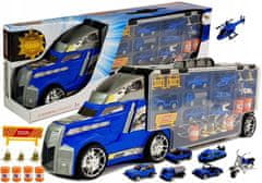 Lean-toys Náklaďák s plány kufrů policejní garáže