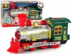 Lean-toys Vánoční Lokomotiva Světla Zelený Zvuk Na Ba
