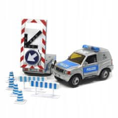 Lean-toys Auto Policie S přívěsem Dopravní značky Kovové HXCL0