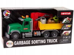Lean-toys Nákladní Auto Jeřáb Doprava Koš Na Odpadky Jeřáb