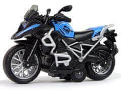 Lean-toys Motocykl GT Blue 1:14 Pull-Back Drive Sound