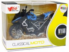 Lean-toys Motocykl GT Blue 1:14 Pull-Back Drive Sound