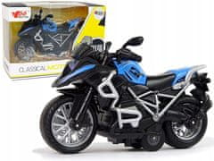 Lean-toys Motocykl GT Blue 1:14 Pull-Back Drive Sound