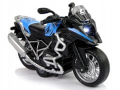 Lean-toys Motocykl GT Blue 1:14 Pull-Back Drive Sound
