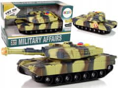 Lean-toys Vojenský tank 1:32 Camo Brown Zvuk světla