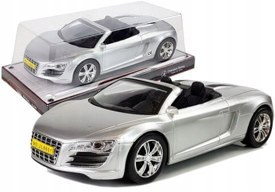 Lean-toys Autíčko se šňůrkou Cabriolet Silver 1:18