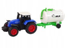 Lean-toys Set Farm Tractor Milk Tank Kráva 1:64