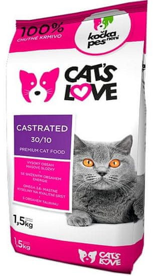NATIVIA Cat´s love Castrated kompletní krmivo pro kočky 1,5Kg