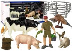 Lean-toys Velká sada figurek Farm Village Cow Prase Hare