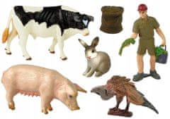 Lean-toys Velká sada figurek Farm Village Cow Prase Hare