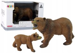 Lean-toys Sada 2 figurek medvěd grizzly s mládětem