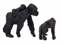 Lean-toys Sada 2 figurek goril Gorila s mladými zvířátky