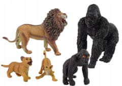 Lean-toys Sada figurek Afrika Divoká zvířata Gorila zebra