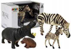 Lean-toys Sada figurek zvířat Afrika hroch zebra