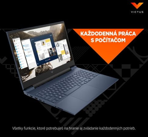 Notebook herná kancelária grafika štúdio Victus by HP 16-e0992nc (737Y5EA) pracovný výkon SSD TB GB RTX NVIDIA Intel Core AMD Ryzen 5 RAM DDR4 Omen Gaming  systém chladenia elegantné spracovanie