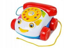 Lean-toys Telefon táhne na kolečka se zapnutým sluchátkem