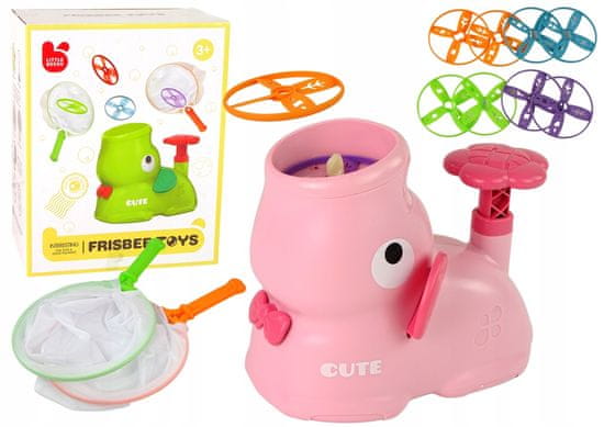 Lean-toys Arkádová hra Chyť Frisbee Elephant Katapult Rose