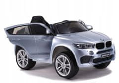 Lean-toys Bateriový vůz BMW X6 Silver Lacquered