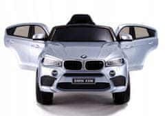 Lean-toys Bateriový vůz BMW X6 Silver Lacquered