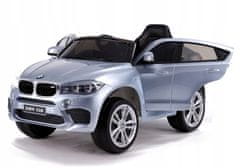 Lean-toys Bateriový vůz BMW X6 Silver Lacquered