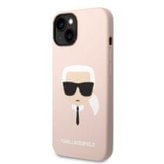 Karl Lagerfeld  Liquid Silicone Karl Head Zadní Kryt pro iPhone 14 Plus Pink