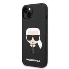 Karl Lagerfeld  MagSafe Kompatibilní Kryt Liquid Silicone Karl Head pro iPhone 14 Plus Black