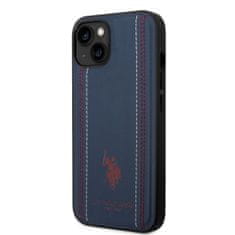 U.S. Polo Assn.  PU Leather Stitched Lines Zadní Kryt pro iPhone 14 Plus Navy