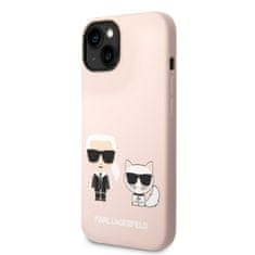 Karl Lagerfeld  MagSafe Kompatibilní Kryt Liquid Silicone Karl and Choupette pro iPhone 14 Plus Pink