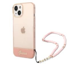 Guess  PC/TPU Camera Outline Translucent Zadní Kryt s Poutkem pro iPhone 14 Plus Pink