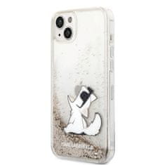 Karl Lagerfeld  Liquid Glitter Choupette Eat Zadní Kryt pro iPhone 14 Plus Gold