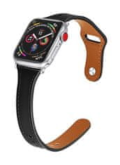 Techsuit Kožený řemínek TopQ Watchband W033 pro Apple Watch 3-4-5-6-7-SE 42-44-45 mm černý 76447