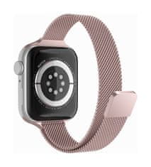Techsuit Ocelový řemínek Watchband W034 pro Apple Watch 3-4-5-6-7-SE 42-44-45 mm růžový 76430