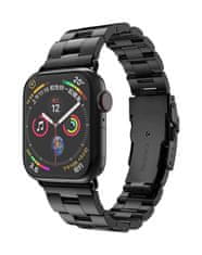 Techsuit Ocelový řemínek TopQ Watchband W036 pro Apple Watch 3-4-5-6-7-SE 38-40-41 mm černý 76360