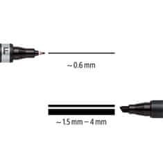 Staedtler Permanentní popisovač "Lumocolor 348 Duo", černá, kuželový hrot, F/M, oboustranný 348-9