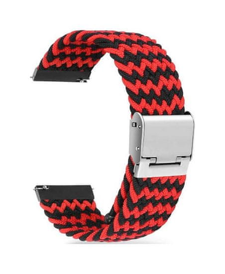 TopQ Pletený řemínek Braid pro Apple Watch 3-4-5-6-SE 38-40mm červeno-černý 60358