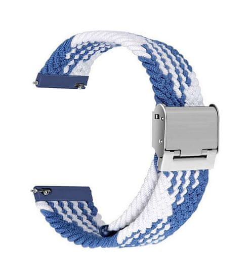 TopQ Pletený řemínek Braid pro Apple Watch 3-4-5-6-SE 38-40mm modro-bílý 60360