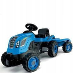 Smoby Traktor XL Blue s pedály a přívěsem