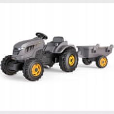 Smoby Traktor XXL Grey s pedály a přívěsem