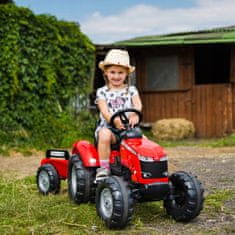 Falk Traktor Massey Ferguson červený na pedálech s