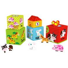 Tooky Toy Puzzle Cubes Farm v krabicích