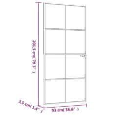 Greatstore Interiérové dveře bílé 93x201,5 cm tvrzené sklo a hliník úzké