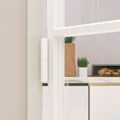 Greatstore Interiérové dveře bílé 83x201,5 cm tvrzené sklo a hliník úzké