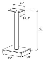 Sonorous Stojany pro prostorové reproduktory JBL STAGE A120 Výška 80 cm Bílá - černá