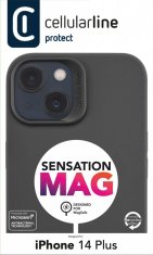 CellularLine Ochranný silikonový kryt Sensation s podporou MagSafe pro Apple iPhone 14 Plus, černý