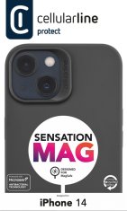 CellularLine Ochranný silikonový kryt Sensation s podporou MagSafe pro Apple iPhone 14, černý