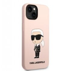 Karl Lagerfeld  Liquid Silicone Ikonik NFT Zadní Kryt pro iPhone 14 Plus Pink