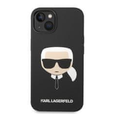 Karl Lagerfeld  MagSafe Kompatibilní Kryt Liquid Silicone Karl Head pro iPhone 14 Plus Black