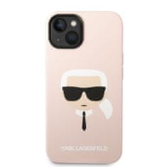 Karl Lagerfeld  Liquid Silicone Karl Head Zadní Kryt pro iPhone 14 Plus Pink