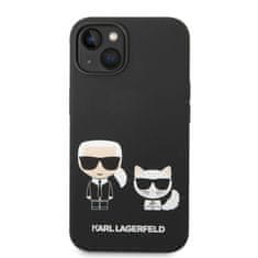 Karl Lagerfeld  and Choupette Liquid Silicone Zadní Kryt pro iPhone 14 Plus Black